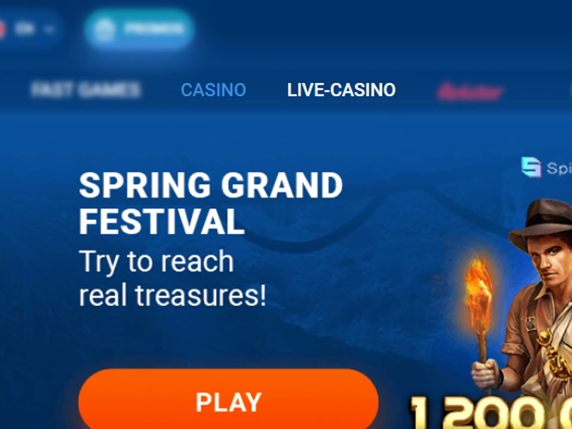 Choose your preferred type of casino and select the game for playing.