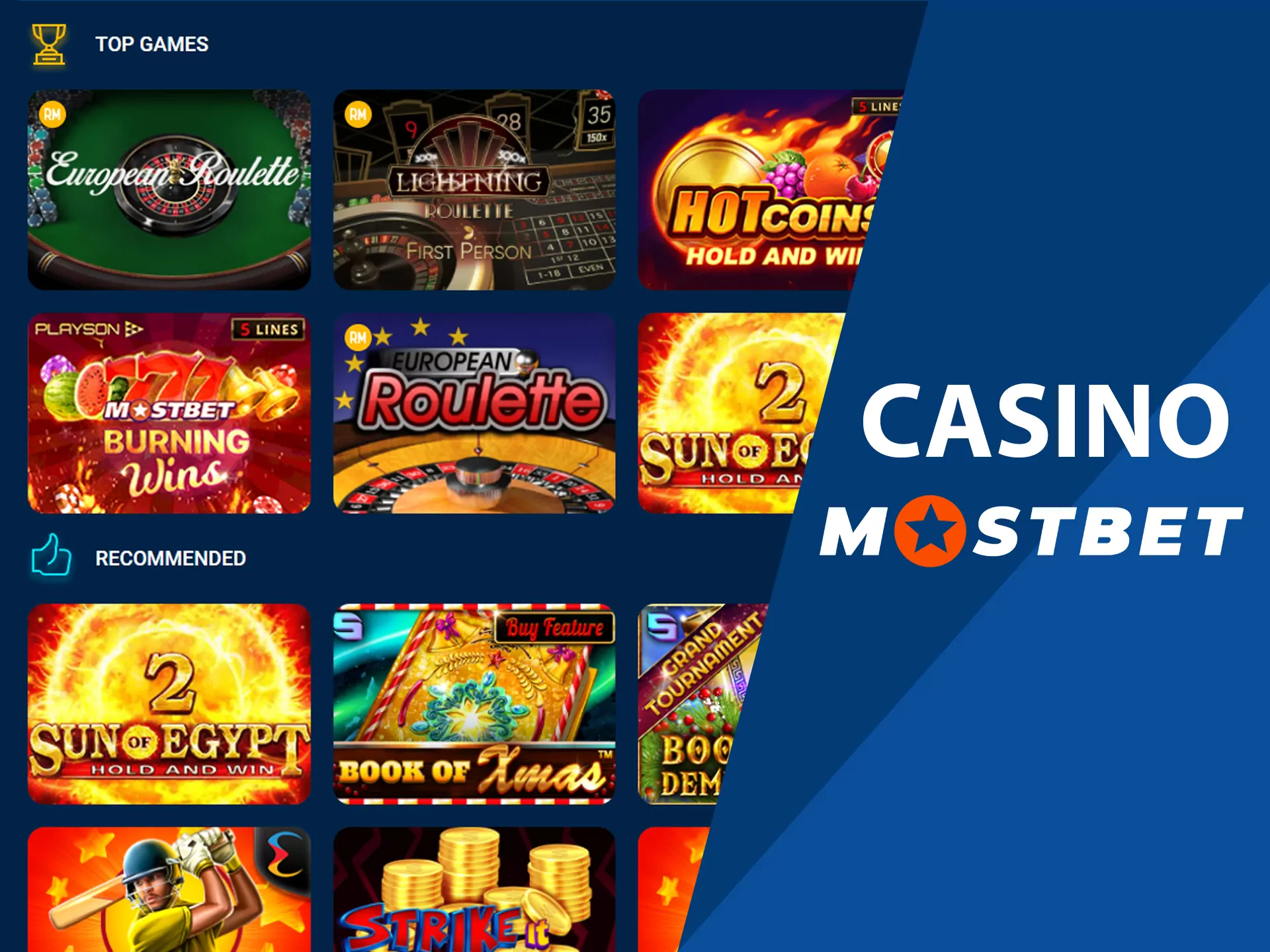 Play your favorite slots at Mostbet.