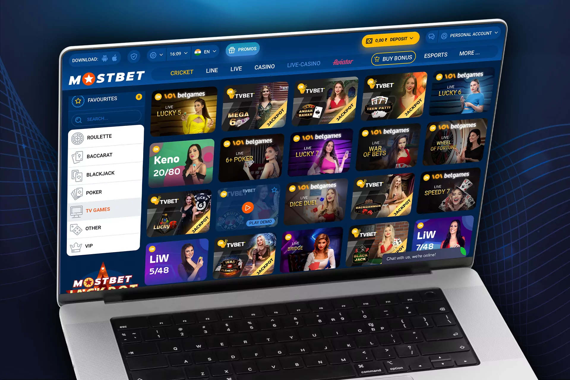 The official website Mostbet presents popular TV games: teen patti, andar bahar, etc.