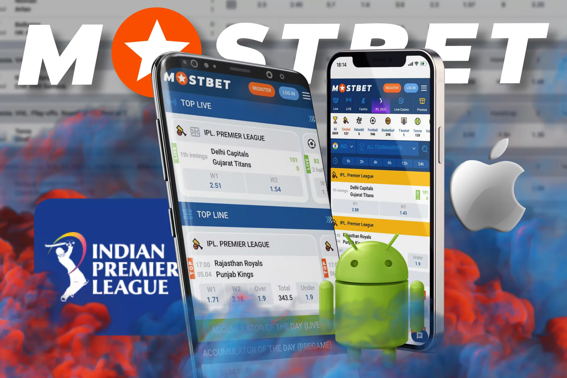 IPL betting is also available to all users of the official Mostbet app.