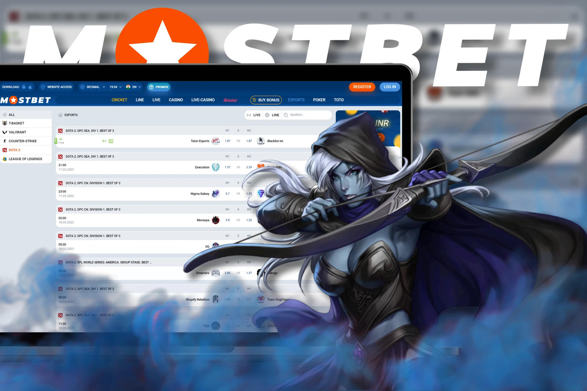 At Mostbet, start betting on DOTA 2.