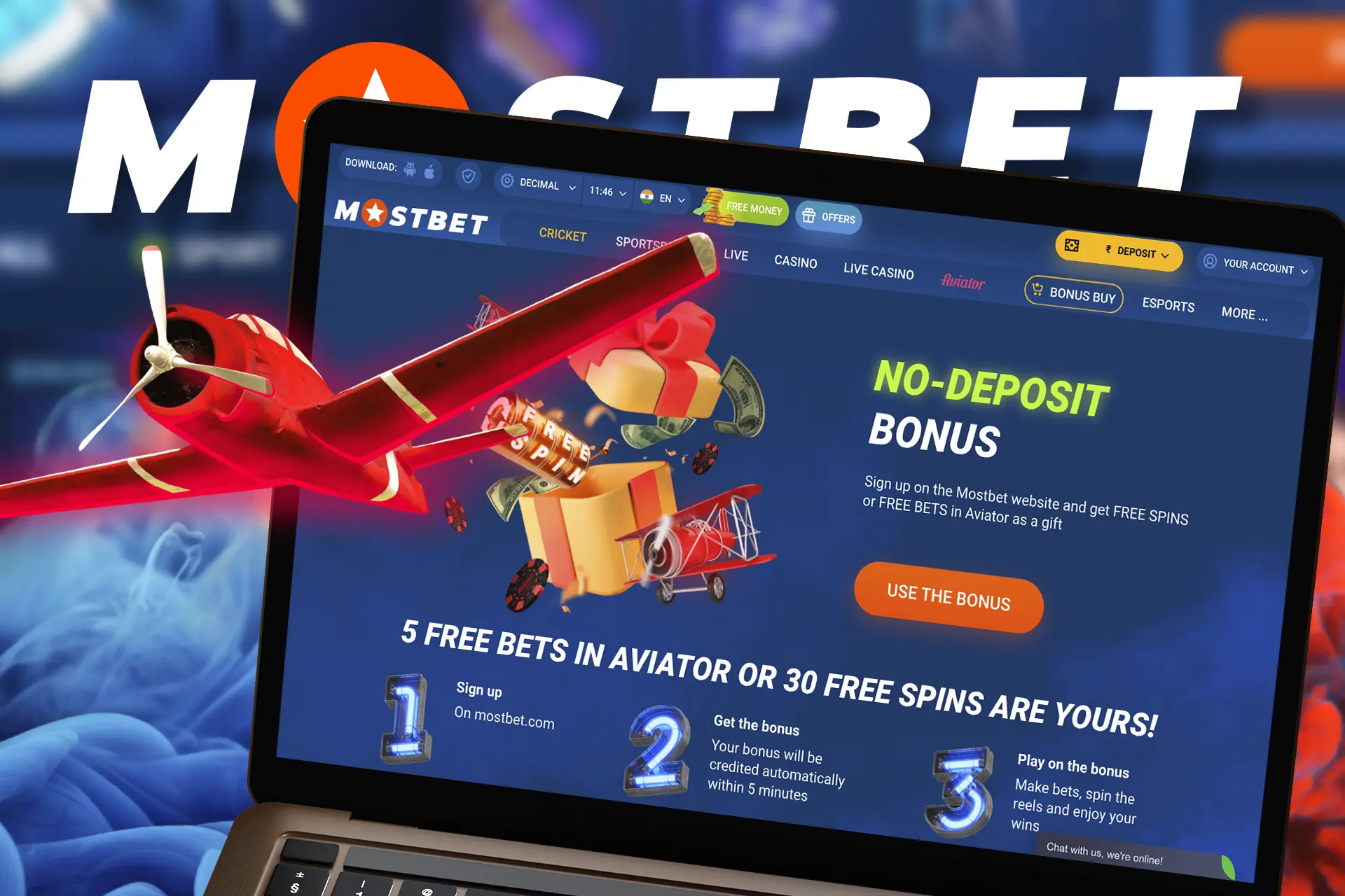 Enjoy playing Aviator from Mostbet and don't miss the opportunity to take advantage of a nice bonus.