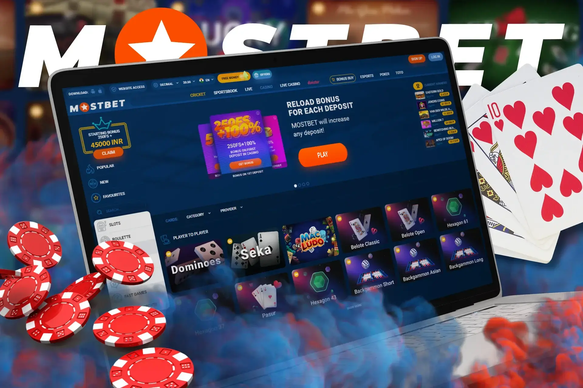 Start playing poker at Mostbet.