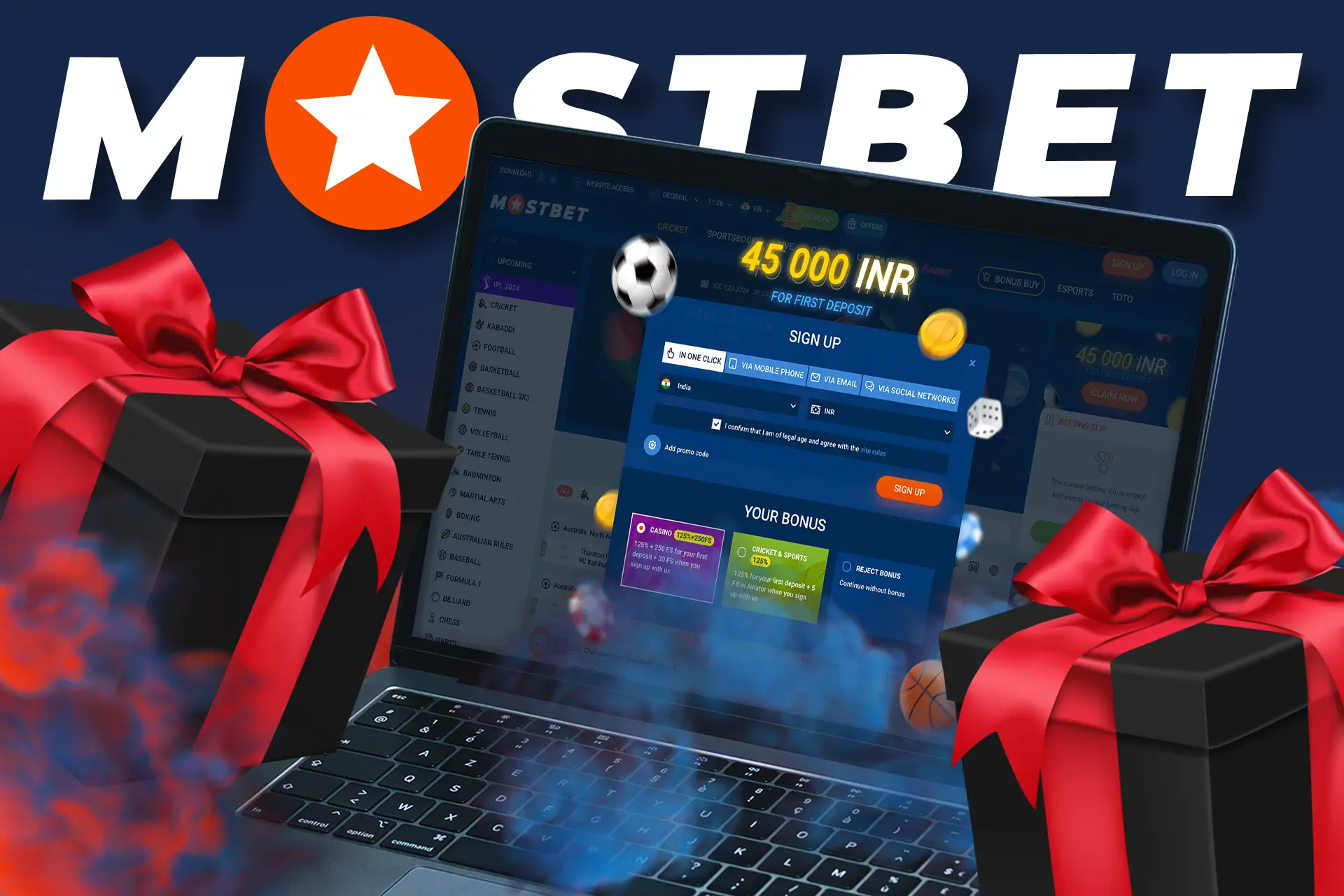 Mostbet offers its newcomers deposit bonus.