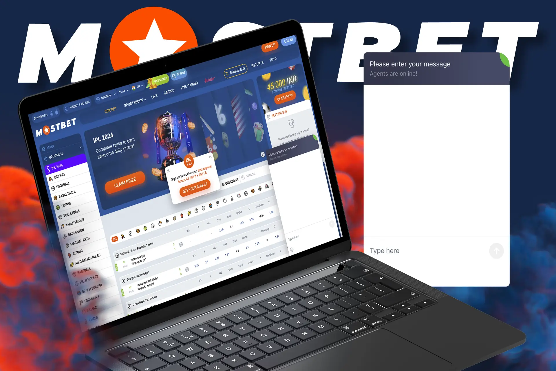 At Mostbet, you can contact support if you have problems registering an account.