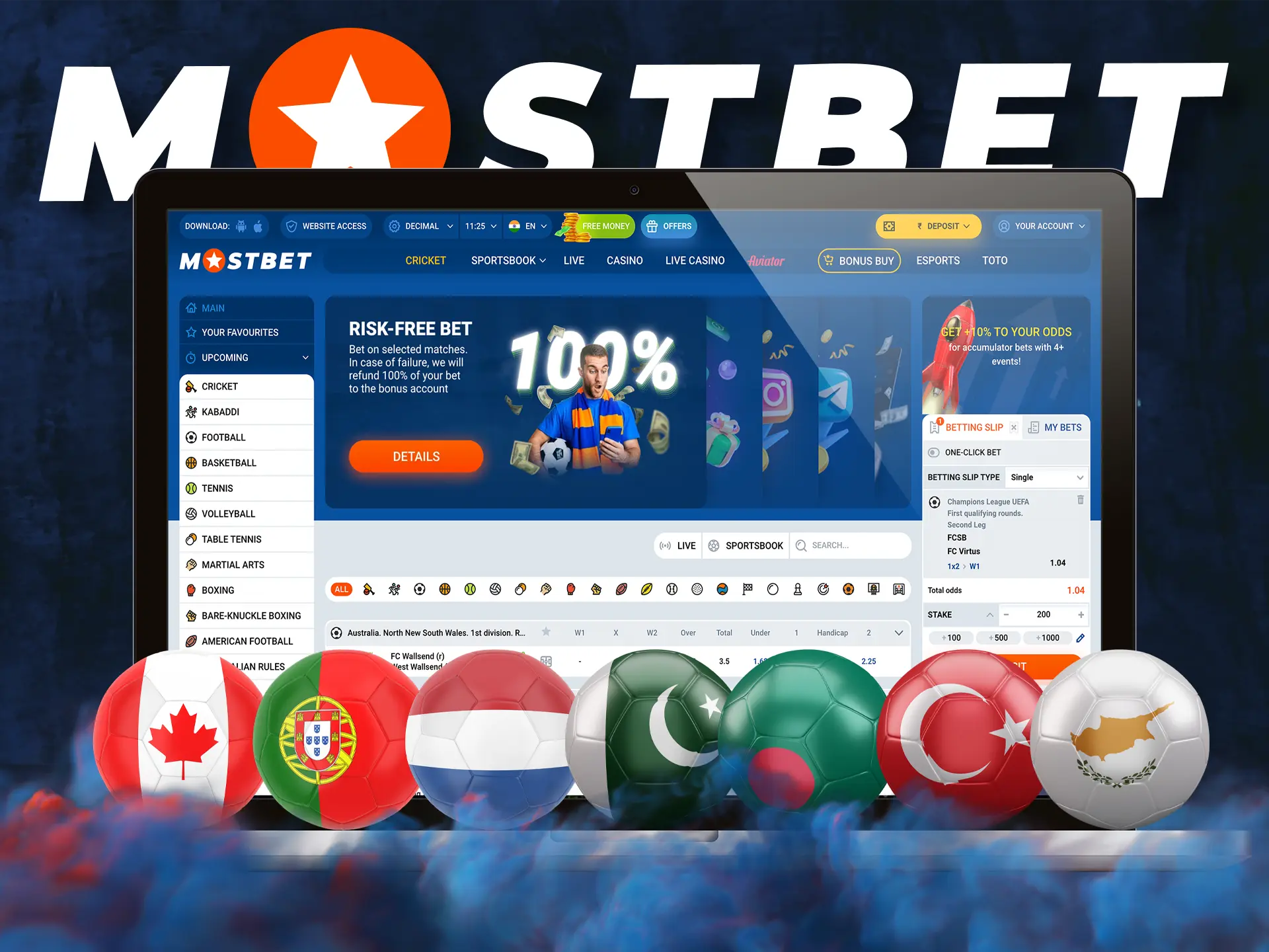 Find out which countries other than India are available for betting and gaming at Mostbet Casino.