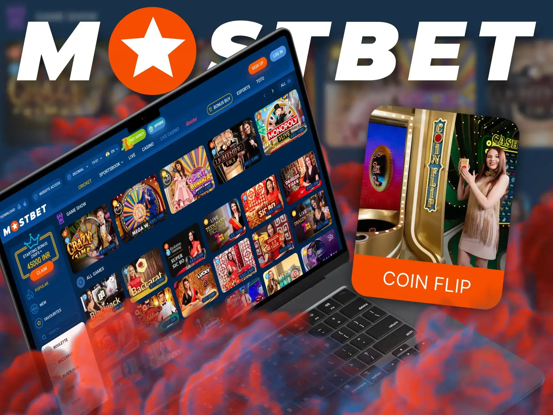 Make a bet in Crazy Time's bonus round at Mostbet.