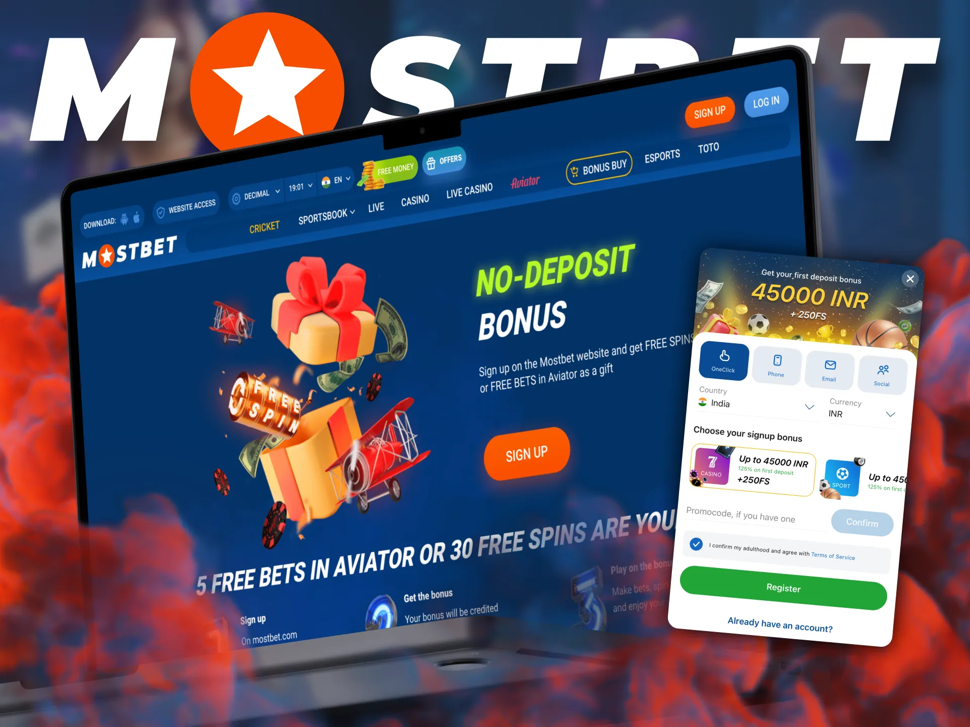 Register and get Mostbet No Deposit Bonus.