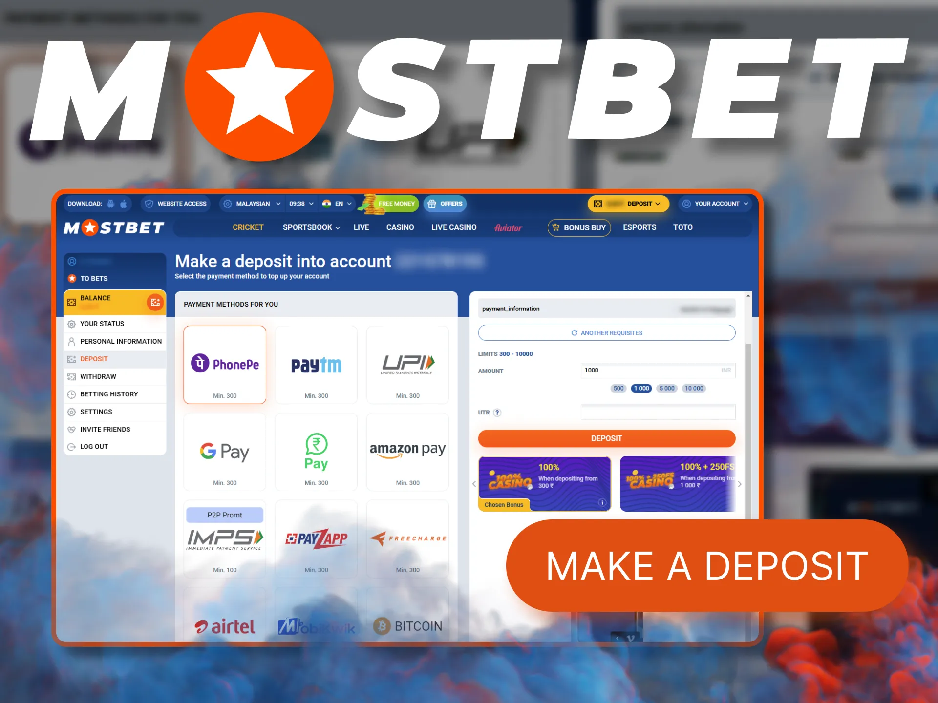 How to effortlessly deposit your account at Mostbet.