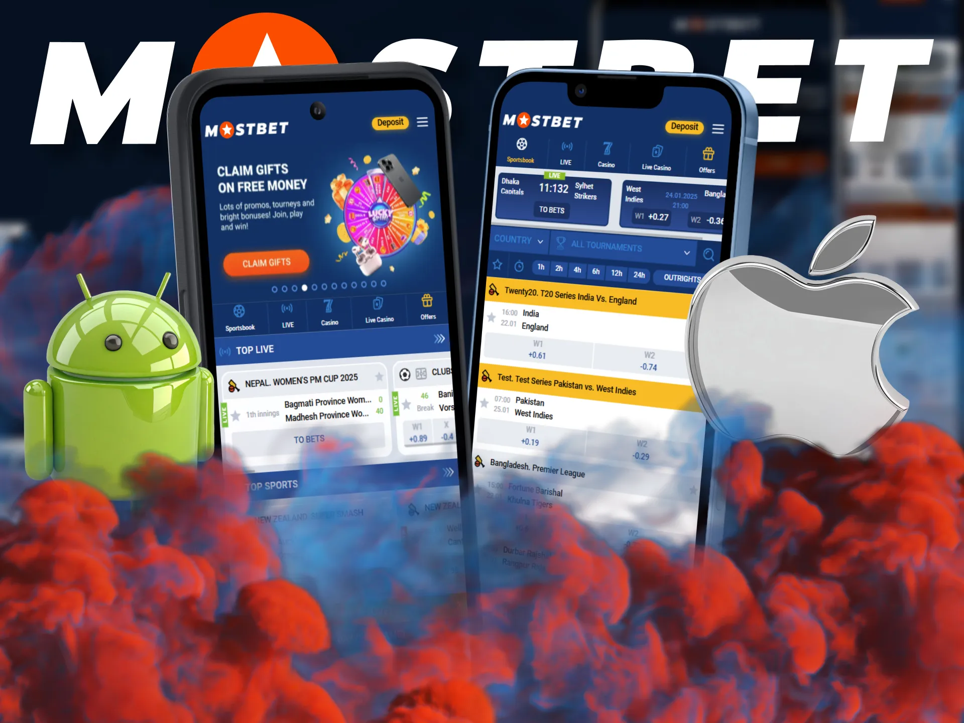 Mostbet offers a fully-featured mobile app for Android and iOS.