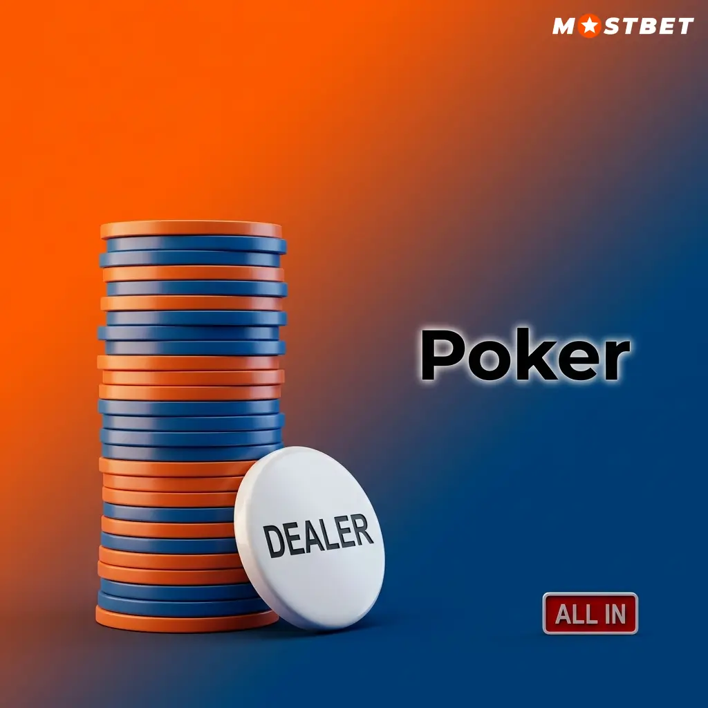 Live poker table at Mostbet featuring Casino Hold'em and Three Card Poker variants with ante betting against the dealer